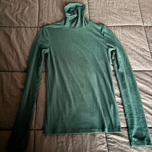 Madewell Forest Green Ribbed Turtleneck